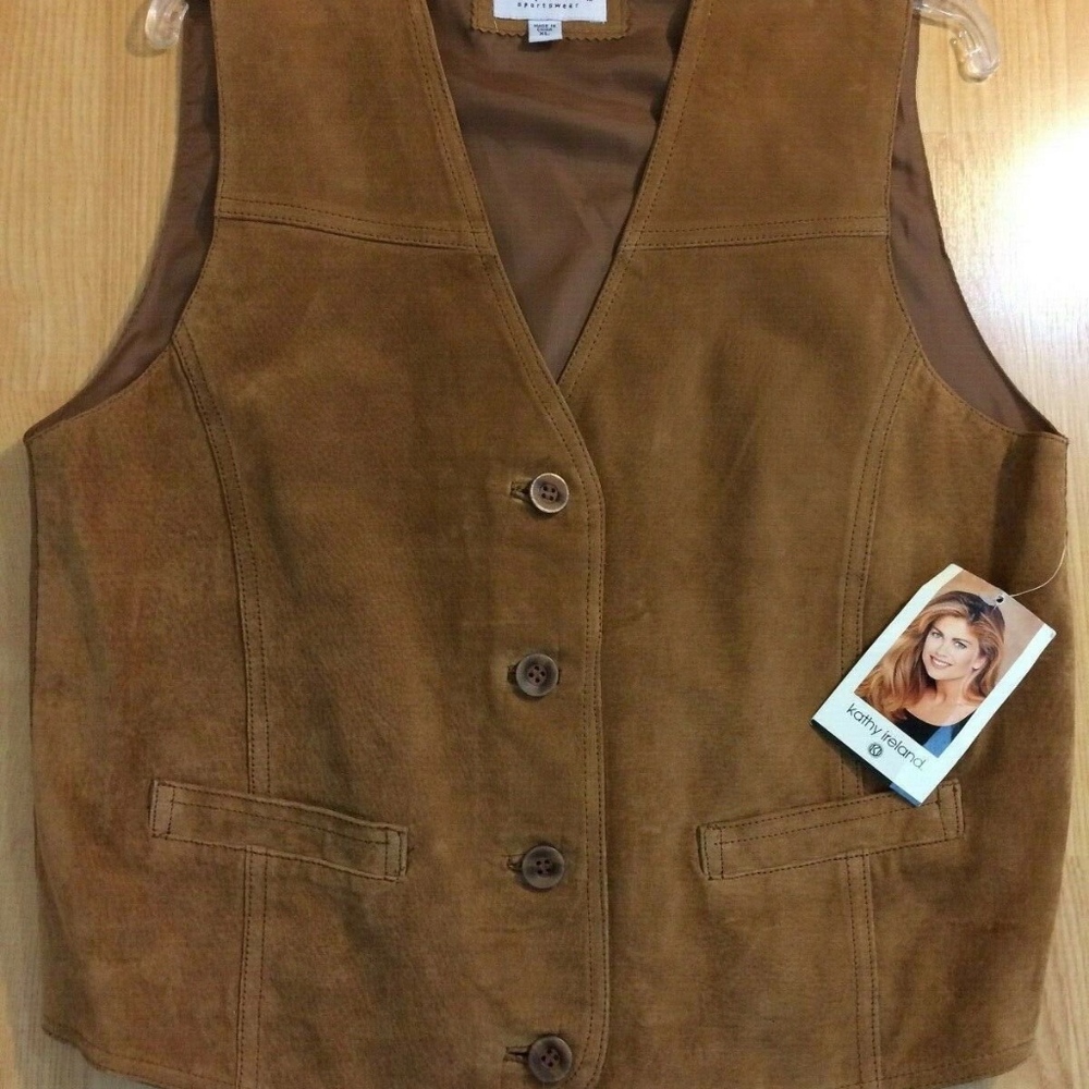 Vintage suede vest szXL NWT carmel color